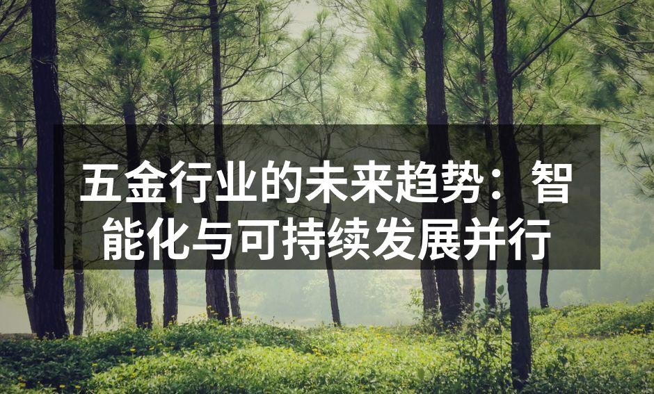 五金行业的未来趋势：智能化与可持续发展并行